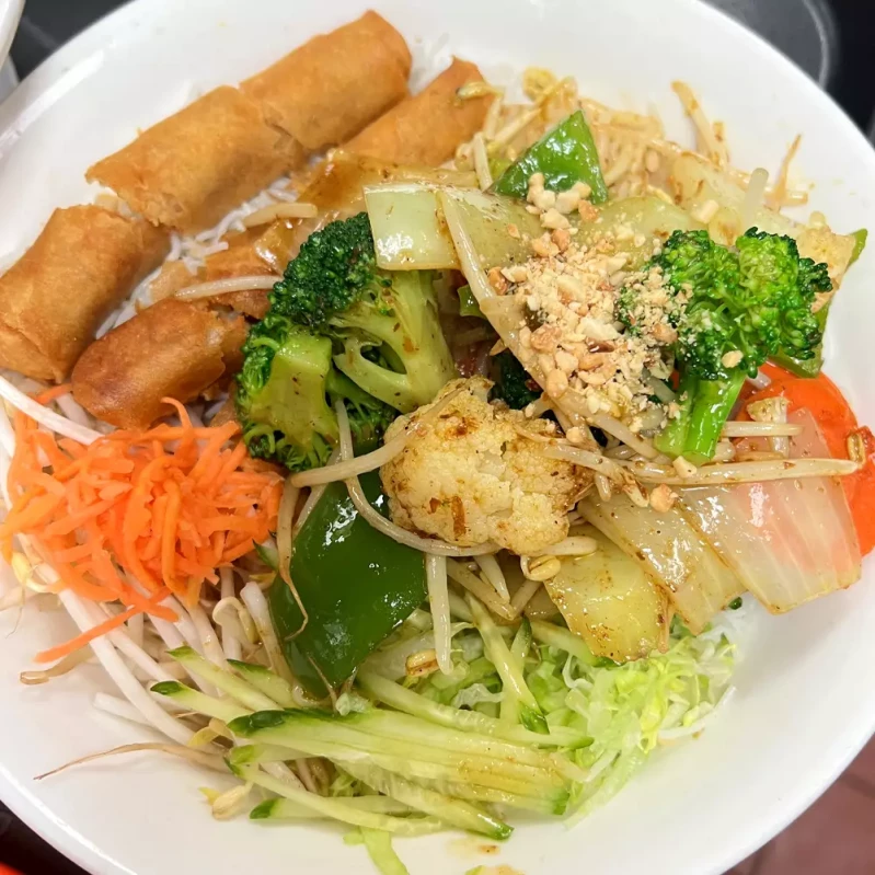 Vietnamese rice vermicelli bowl at Saigon Sun, Okotoks AB